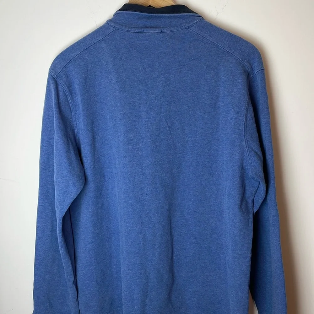 J. Crew blue cotton half-zip sweater size M